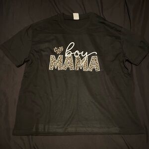 Boy Mama Leopard Graphic Tee - Black